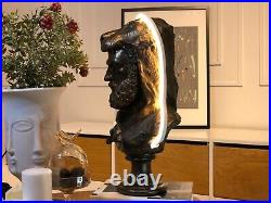 Bust Statue Of Hercules Lamp, Greek Gods Art Sculpture, Art Deco Home