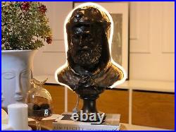 Bust Statue Of Hercules Lamp, Greek Gods Art Sculpture, Art Deco Home