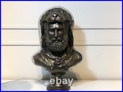 Bust Statue Of Hercules Lamp, Greek Gods Art Sculpture, Art Deco Home