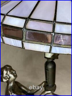 CHANDLER I Art Deco Antique Risqué Woman Bedside Table Lamp Working Light