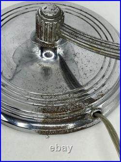 CHASE CHROME ART DECO LAMP with WHITE PETAL SHADE c. 1930'S