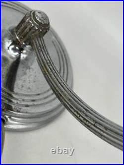 CHASE CHROME ART DECO LAMP with WHITE PETAL SHADE c. 1930'S