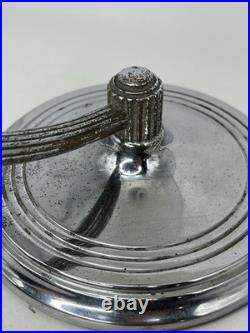CHASE CHROME ART DECO LAMP with WHITE PETAL SHADE c. 1930'S