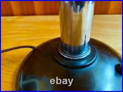C. 1937 rare Faries Guardsman Machine Age Art Deco Lamp Dark Bronze & Nickel