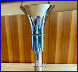 C. 1937 rare Faries Guardsman Machine Age Art Deco Lamp Dark Bronze & Nickel