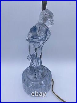 Cambridge Glass Art Deco Bashful Charlotte Glass Table Lamp Base Nude 1935 Clear