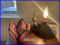 Chandler Style Art Deco Lamp Lady Nymph Laying Down Lamp Bronze Lily Shade