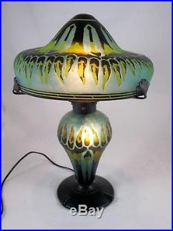 Charles Schneider French Art Deco Cameo Table Lamp C 1930's