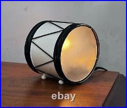 Chase Art Deco Machine Age Drum Jazz Band Sculpture Lamp Light Nessen Vtg Metal