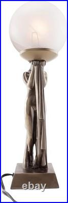 Chic Bronze Lady Lamp, 16-Inch Art Deco Lighting for Birthdays and Housewarming