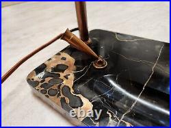 Circa 1930 Art Deco Waterman Brass Desk Lamp Onyx Marble Base
