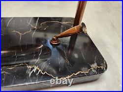 Circa 1930 Art Deco Waterman Brass Desk Lamp Onyx Marble Base