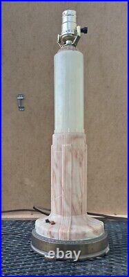 Circa 1930 Carl Swanson Art Deco Bakelite Skyscraper Table Lamp Americana Works