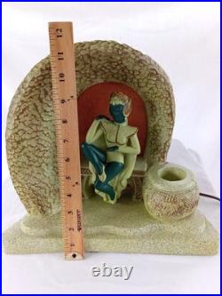 Collectible Vintage Chalkware Art Deco Thia Woman Lamp With Vessel