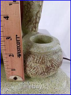 Collectible Vintage Chalkware Art Deco Thia Woman Lamp With Vessel