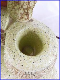 Collectible Vintage Chalkware Art Deco Thia Woman Lamp With Vessel