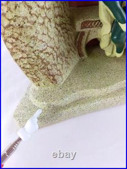 Collectible Vintage Chalkware Art Deco Thia Woman Lamp With Vessel