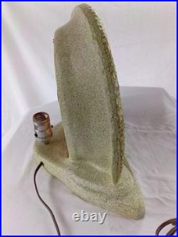 Collectible Vintage Chalkware Art Deco Thia Woman Lamp With Vessel
