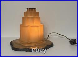 Consolidated Martele Modernizer Skyscraper Art Glass Art Deco Lamp All Original
