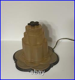 Consolidated Martele Modernizer Skyscraper Art Glass Art Deco Lamp All Original