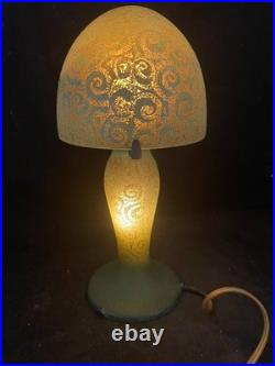 Contemporary Mushroom Art Deco Glass Table Lamp 15 x 7 x 7 Art Glass