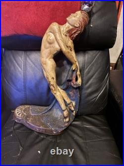 Continental Art Company 1950's Lamp Nude Lady Art Deco RARE Colored Antique