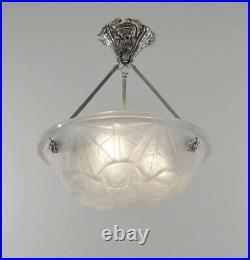 DEGUE FRENCH 1930 ART DECO CHANDELIER. Lustre lamp suspension lampe