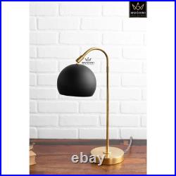 Desk Lamp Black & Brass Dome Lamp, Mid Century Reading