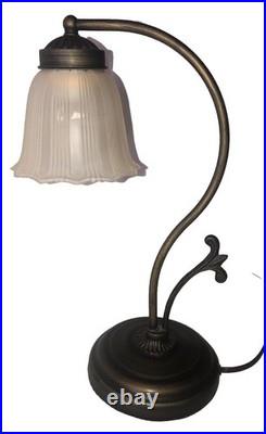 Desk Lamp? Goose Neck Boudoir Brass Colored Art Deco Nouveau Tulip Flower
