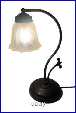 Desk Lamp? Goose Neck Boudoir Brass Colored Art Deco Nouveau Tulip Flower