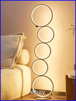 Dimmable 43.3 Modern LED Floor Lamp Unique Circle Design for Home & Office