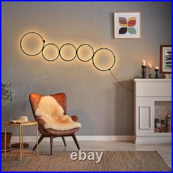 Dimmable 43.3 Modern LED Floor Lamp Unique Circle Design for Home & Office