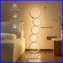 Dimmable 43.3 Modern LED Floor Lamp Unique Circle Design for Home & Office