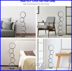 Dimmable 43.3 Modern LED Floor Lamp Unique Circle Design for Home & Office