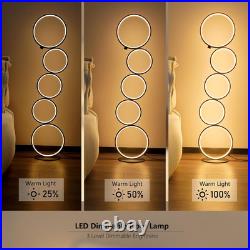 Dimmable 43.3 Modern LED Floor Lamp Unique Circle Design for Home & Office