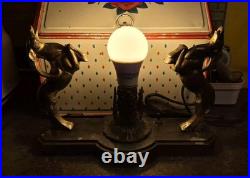Double Gazelle Art Deco Radio Lamp 1930s Works Great In Nice Condition No Shade