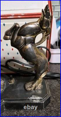 Double Gazelle Art Deco Radio Lamp 1930s Works Great In Nice Condition No Shade