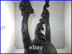 E118? Rare Art Deco Lamp Wood with Figure (Vintage Nude) Before 1900
