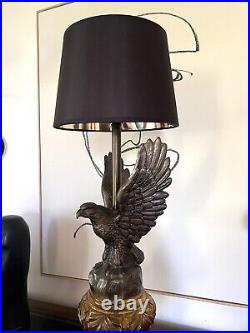 EAGLE Federal Vintage Art Deco Victorian Arts Crafts Lamp Cast Metal And Glass