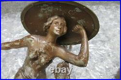 E Schmidt Germany Bronze Sculpture Table Lamp Art Deco Woman Lady Antique 16