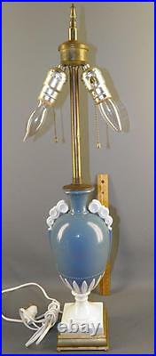 Early Lenox Art Deco Classical Blue & White Urn Table Lamp Marked Dav-art Base