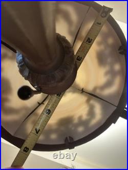 Edward Miller & Co 13 Art Deco 4 Panel Slag Glass Boudoir Lamp Curved Glass