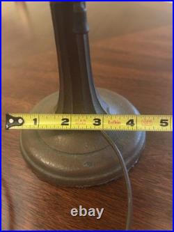 Edward Miller & Co 13 Art Deco 4 Panel Slag Glass Boudoir Lamp Curved Glass