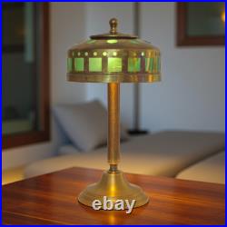 Elegant Art Deco Table Lamp WINDOW GREEN Brass Lamp Table Lamp