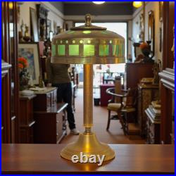 Elegant Art Deco Table Lamp WINDOW GREEN Brass Lamp Table Lamp