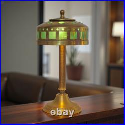 Elegant Art Deco Table Lamp WINDOW GREEN Brass Lamp Table Lamp