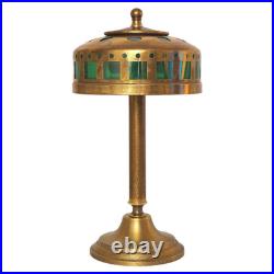 Elegant Art Deco Table Lamp WINDOW GREEN Brass Lamp Table Lamp