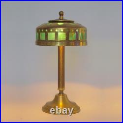 Elegant Art Deco Table Lamp WINDOW GREEN Brass Lamp Table Lamp