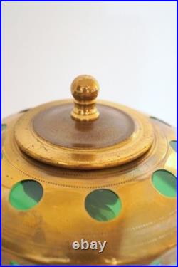 Elegant Art Deco Table Lamp WINDOW GREEN Brass Lamp Table Lamp
