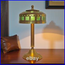Elegant Art Deco Table Lamp WINDOW GREEN Brass Lamp Table Lamp